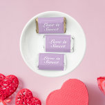 Soft Purple & White Modern Minimalist Wedding Hershey's Miniatures<br><div class="desc">Pretty,  modern,  minimalist and trendy wedding candy favor label features a soft pastel purple background (Pantone's 2022 color pick "Orchid Bloom") with white customizable text blocks in modern fonts</div>