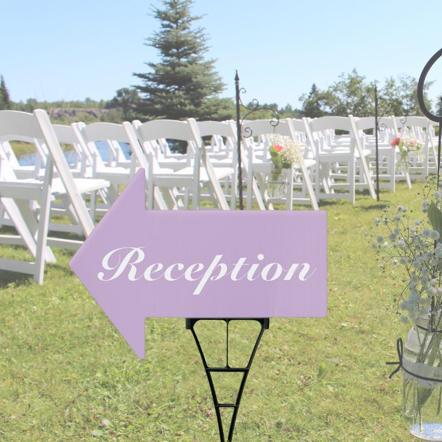 Soft Purple & White Modern Wedding Reception Sign (Creator Uploaded)