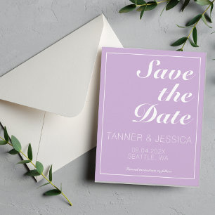 Soft Purple & White Save The Date QR Code