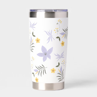 Soft Purple & Yellow Floral Insulated Tumbler