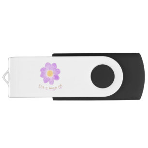 Soft Purple & Yellow Flower Flash Drive