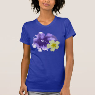 Soft Purple & Yellow Flowers Fine Jersey T-Shirt