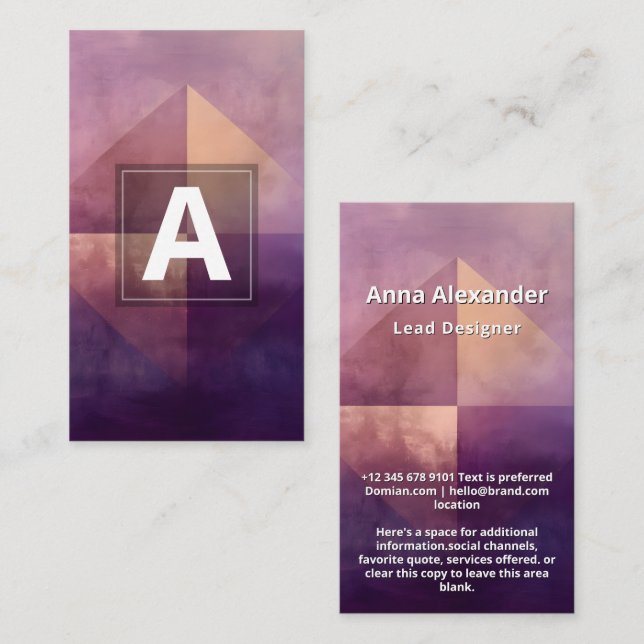 Soft Quadrant | Minimal Design Business Card (Front/Back)