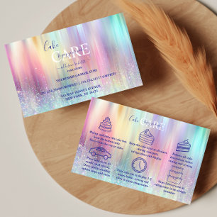 Soft Rainbow Aesthetic Cake Care Business Card