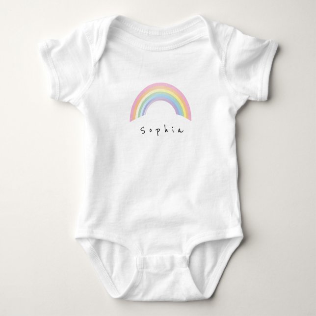 Soft rainbow baby shower bodysuit (Front)