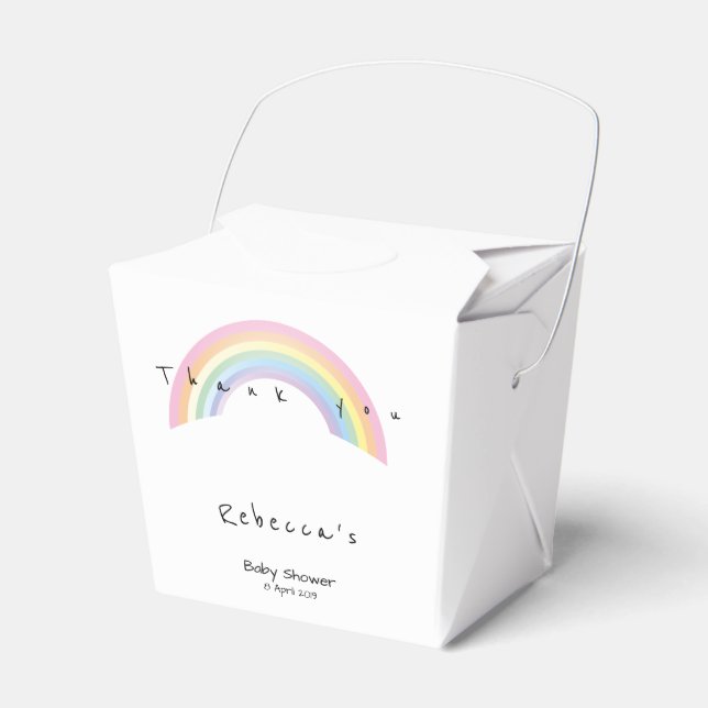 Soft rainbow baby shower Favor Box (Front Side)