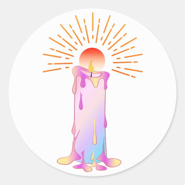 Soft Rainbow Candle Sticker (Front)