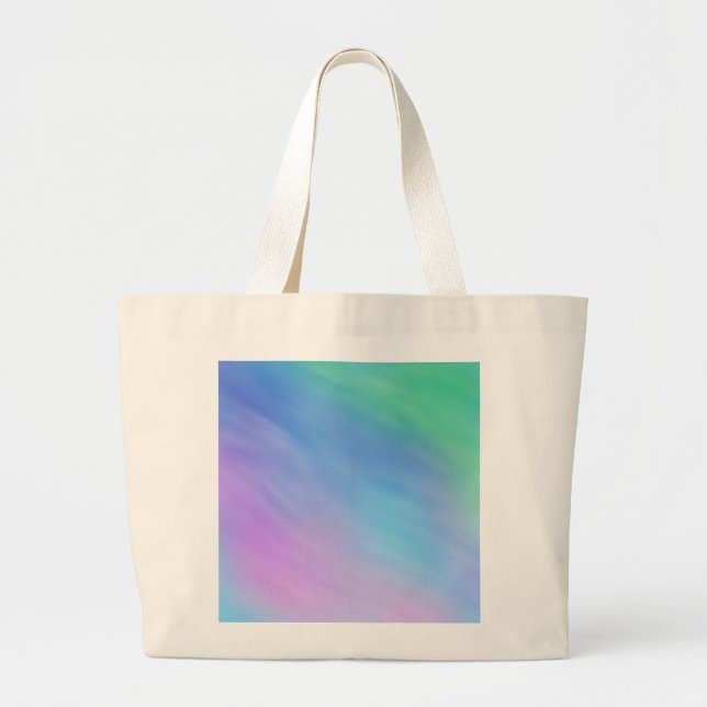 Soft Rainbow Colored Sky Large Tote Bag (Front)