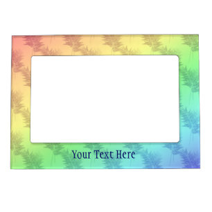 Soft Rainbow Colors Ferns Magnetic Frame