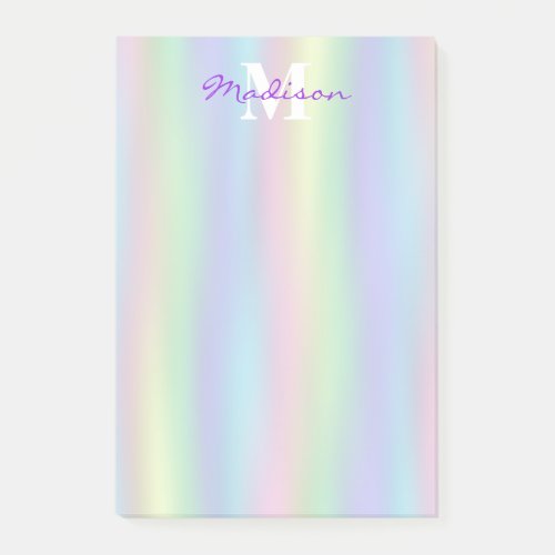 Soft Rainbow Holographic  Monogram Notes