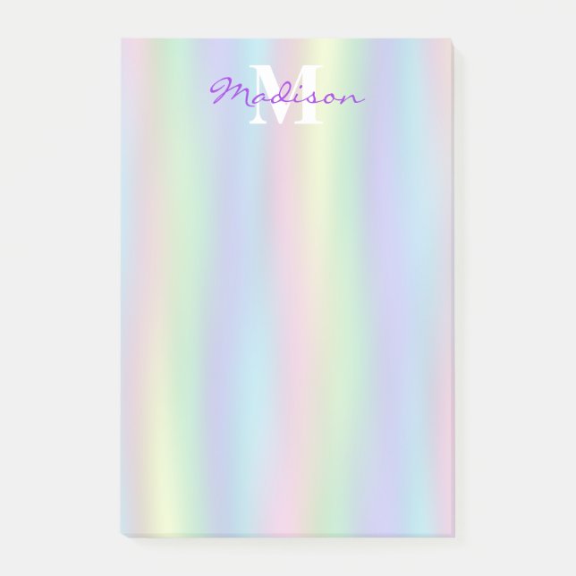Soft Rainbow Holographic | Monogram Notes (Front)