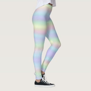 Soft Rainbow Holographic Pastel Leggings