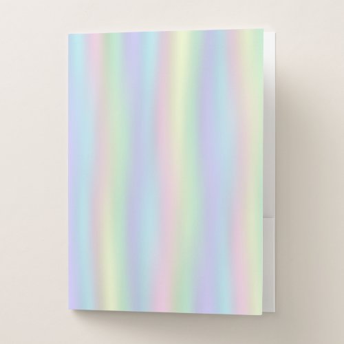 Soft Rainbow Holographic Pastel Pocket Folder