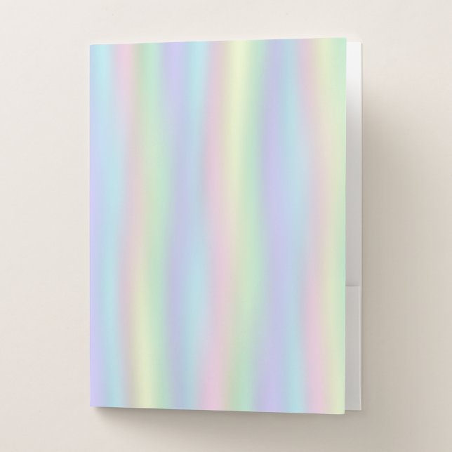 Soft Rainbow Holographic Pastel Pocket Folder (Front)