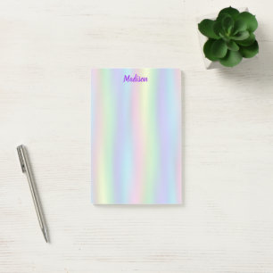 Soft Rainbow Holographic Personalized Post-it Notes