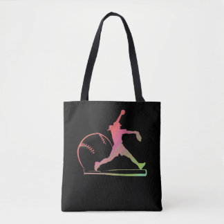 Soft Rainbow Softball Gifts For Teen Girls Pitcher Tote Bag