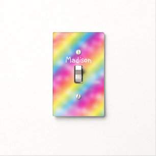 Soft Rainbow Sparkle Girls Room Light Switch Cover