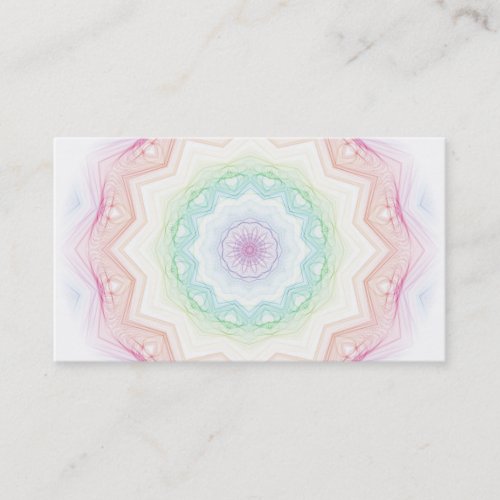Soft Rainbow Spirograph Business Card Template