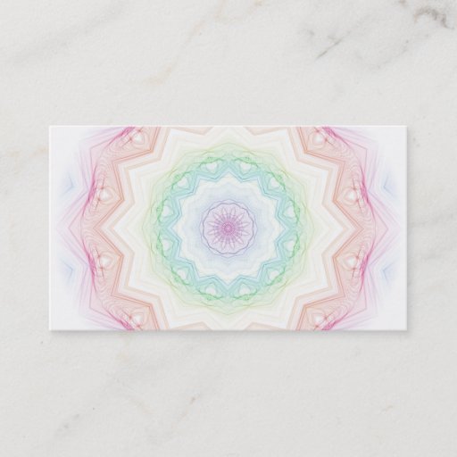 Customizable Soft Rainbow Spirograph Business Card Template