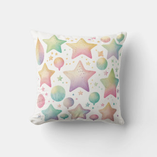 Soft Rainbow Stars Pillow