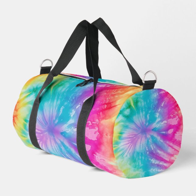 Soft Rainbow Tie Dye Weekender Kit Duffle Bag (Left Corner)