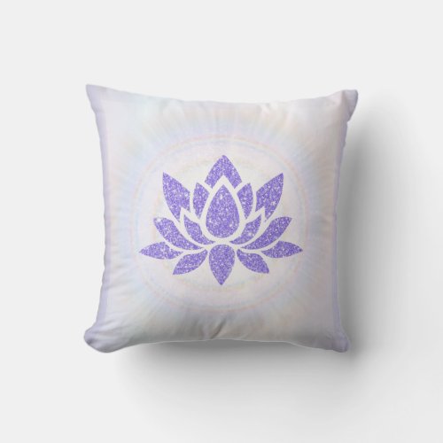 *~* Soft Rays Reiki Energy Healing Lotus Lavender  Throw Pillow