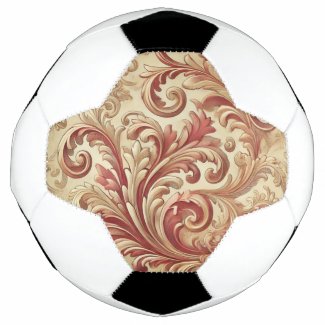 Soft Red and Gold Damask Pattern