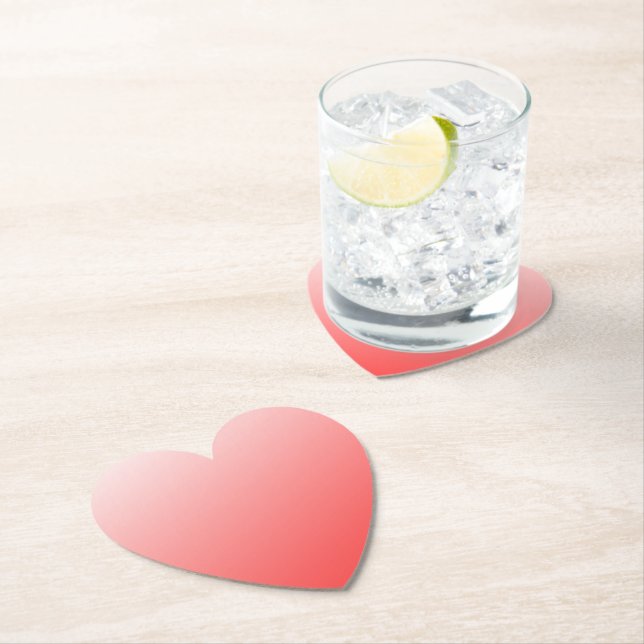 Soft Red Pink Gradient Background Minimal Abstract Paper Coaster (Insitu)