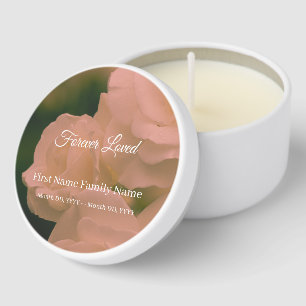 Soft red rose funeral mini candle favors