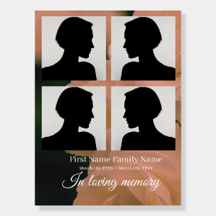 Soft red rose funeral welcome sign bord collage