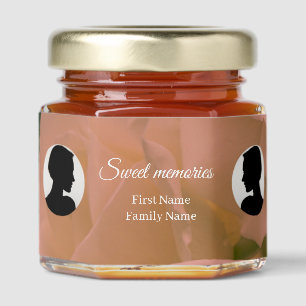 Soft red rose memorial honey jar favor favors