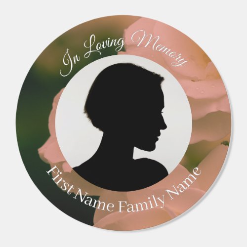 Soft red rose memorial stickers