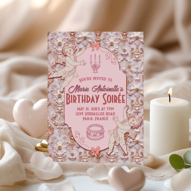 Soft Renaissance Rococo Aesthetic Birthday Party Invitation (Creator Uploaded)