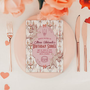 Soft Renaissance Rococo Aesthetic Birthday Party Invitation