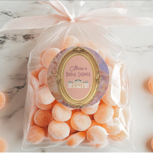 Soft Renaissance Rococo Aesthetic Bridal Shower Classic Round Sticker