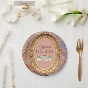 Soft Renaissance Rococo Aesthetic Bridal Shower Paper Plates