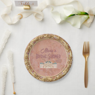 Soft Renaissance Rococo Aesthetic Bridal Shower Paper Plates