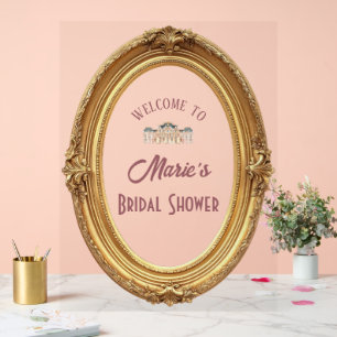 Soft Renaissance Rococo Bridal Shower Welcome Sign