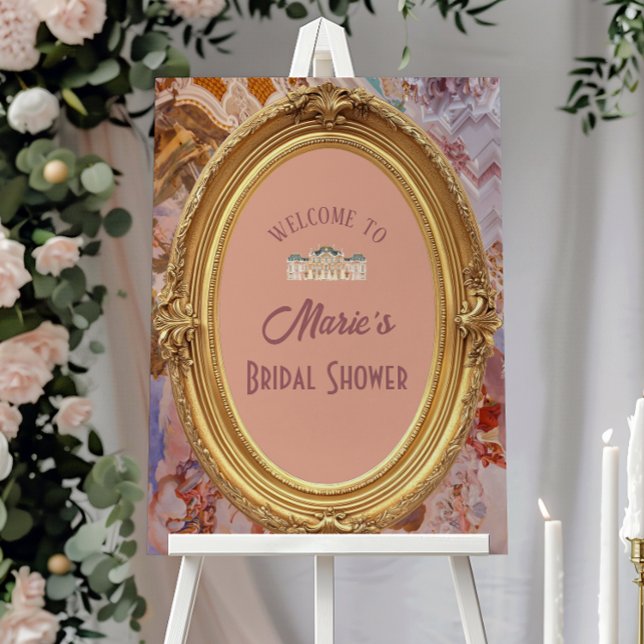 Soft Renaissance Rococo Bridal Shower Welcome Sign (Creator Uploaded)