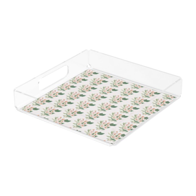 Soft Retro Floral Arrangement  Acrylic Tray (Angled)