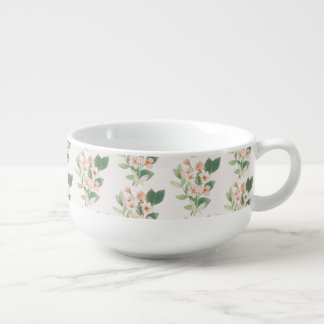 Soft Retro Floral Arrangement Soup Mug