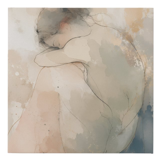 Soft Return Abstract Resting Figure Wall Art (Front)