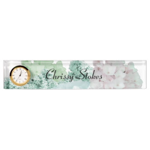 Soft Romantic Floral Desk Name Plate
