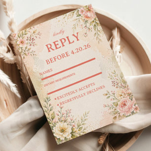 Soft Romantic Floral RSVP Card