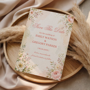 Soft Romantic Floral Save The Date