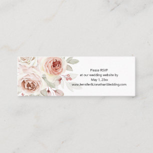 Soft Romantic Rose Wedding Website RSVP Mini Business Card