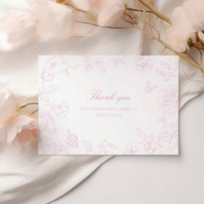 Soft Rose Chinoiserie Baby Shower Thank You Card