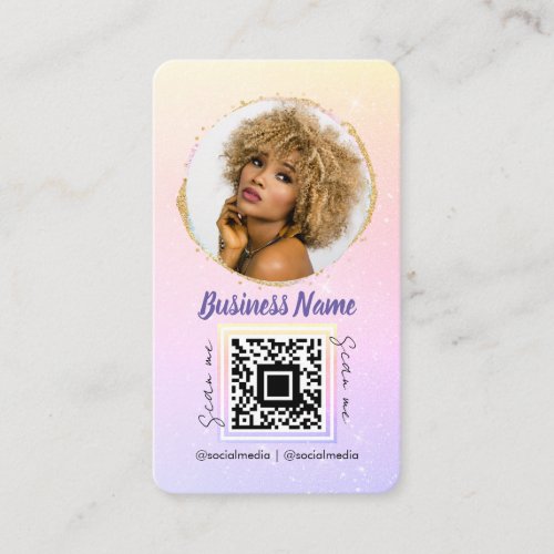 Soft Rose Gold Glitter Feminin Social Media Girly Business Card