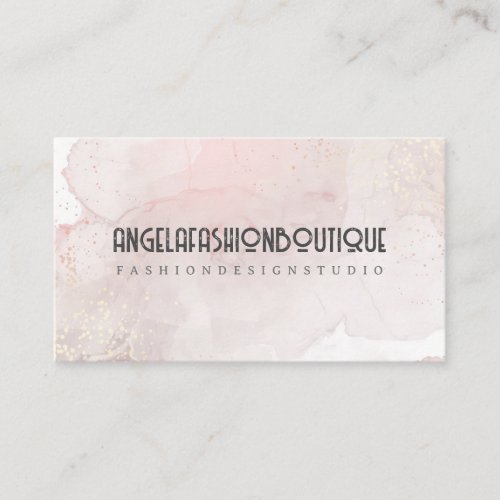 Soft Rose Gold Painting Abstract Watercolor Business Card