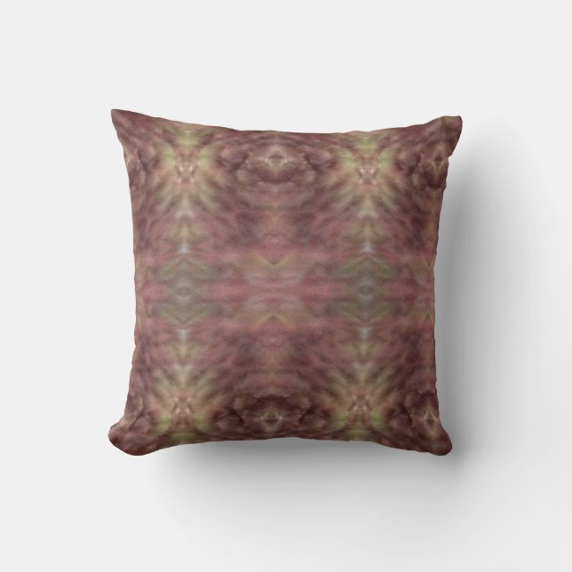 soft rose purple  pattern center reflection throw pillow (Front)